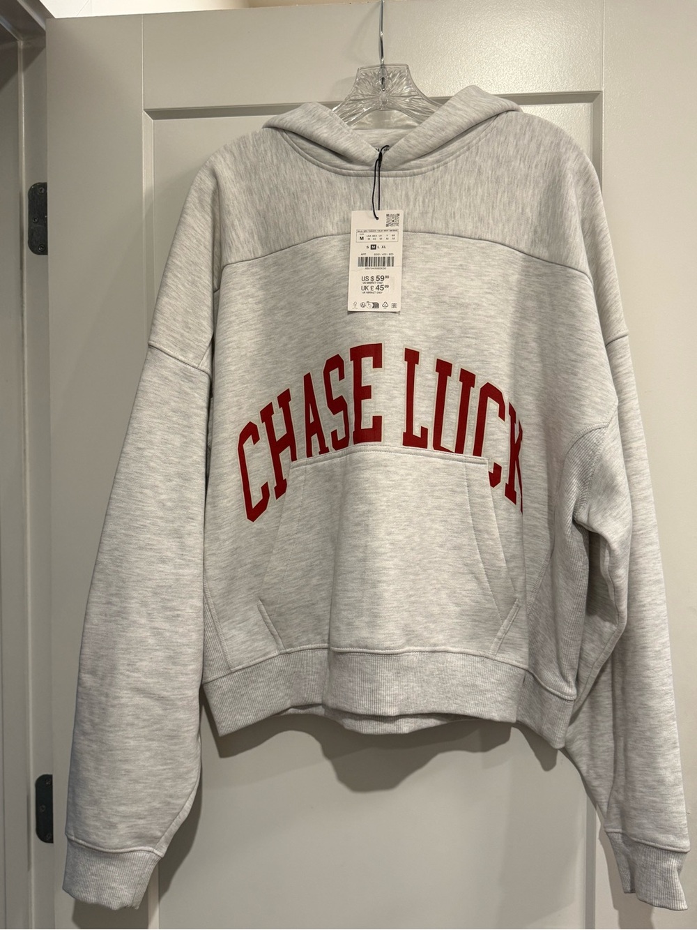 Zara Text Print Hooded Sweatshirt